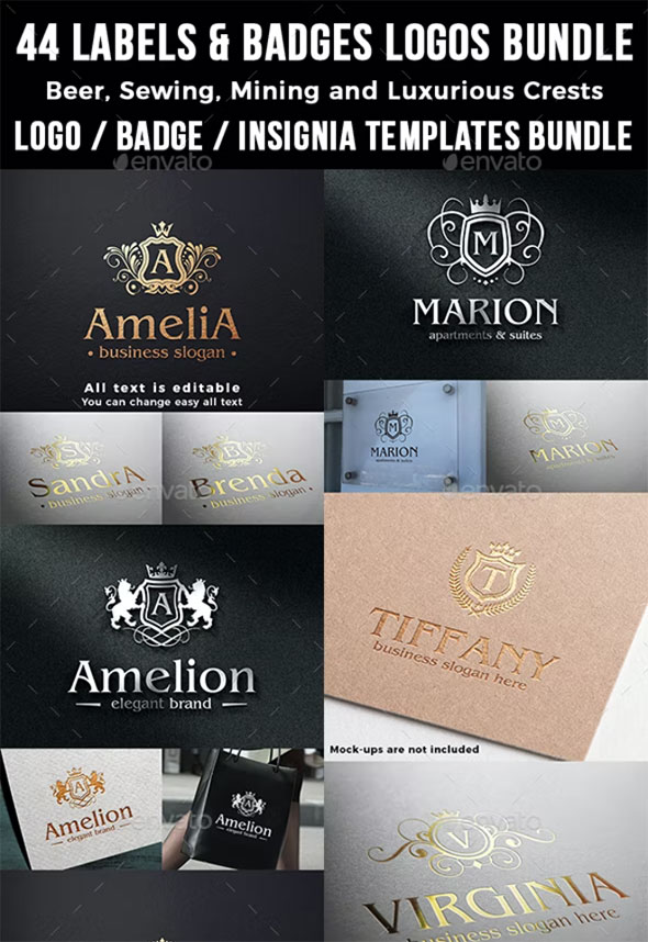 Bundel Template Logo Lencana Insignia