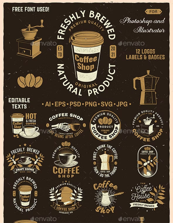 Lencana/Logo Kedai Kopi