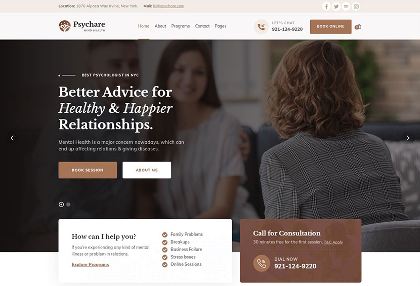 Psychare - Thème WordPress pour psychologues et coachs de vie