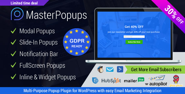 Plugin popup per WordPress e editor popup - Popup principali per abbonamento e-mail