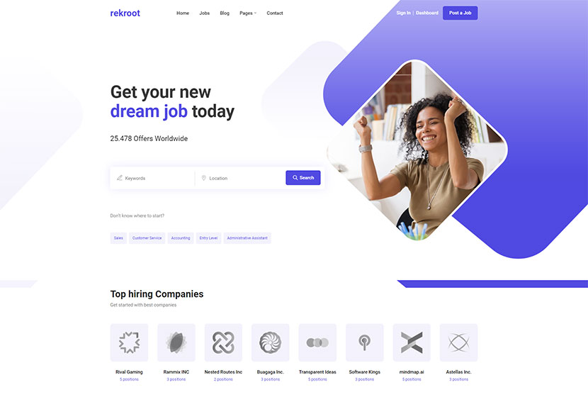 Rekroot - หน่วยงานจัดหางาน Elementor WordPress Theme