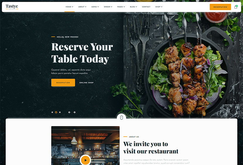 Tastyc - 餐廳 WordPress 主題