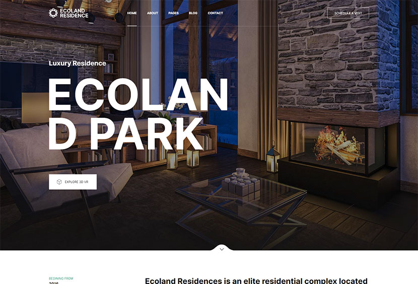 Ecoland - 단일 속성 WordPress 테마