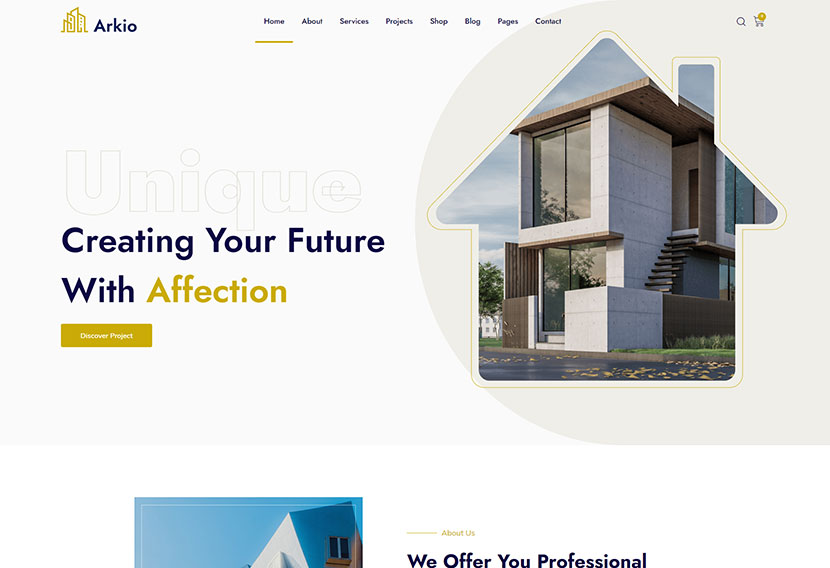 Arkio - Mimari ve İç Mekan WordPress Teması