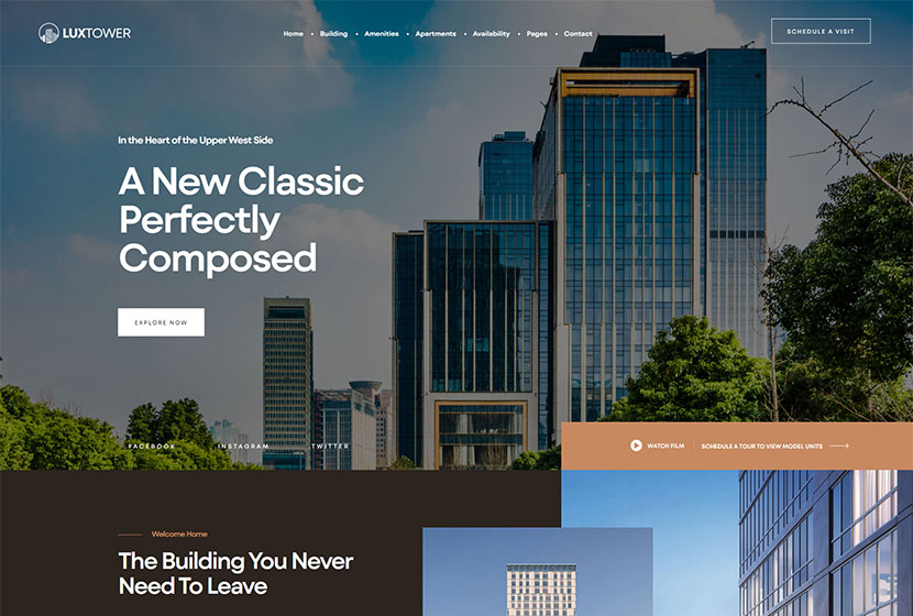 Luxtower - Thème WordPress pour propriété unique