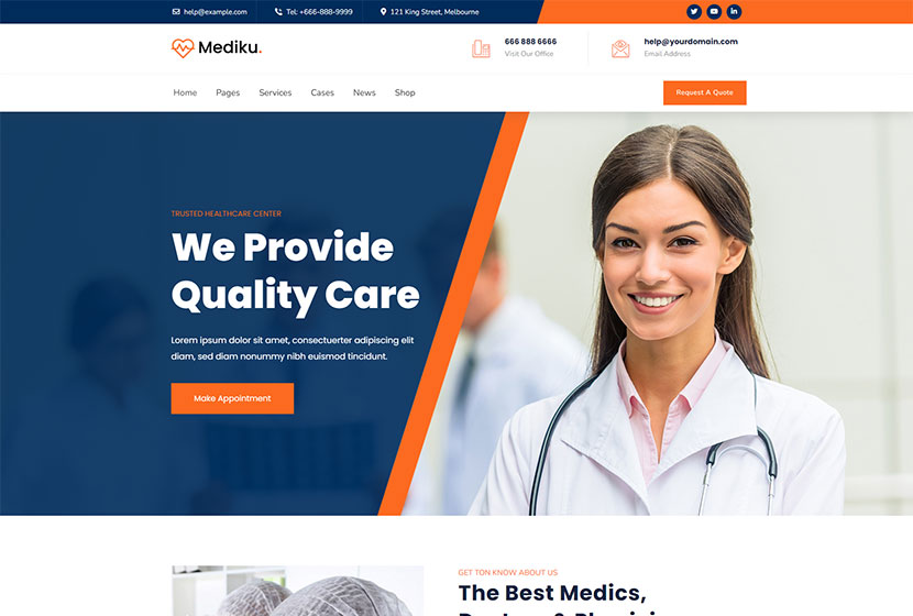 Mediku - Tıbbi Sağlık WordPress Teması