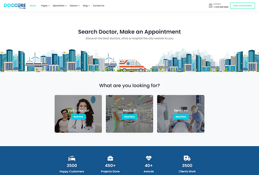Doccure - Thème WordPress médical et de la santé