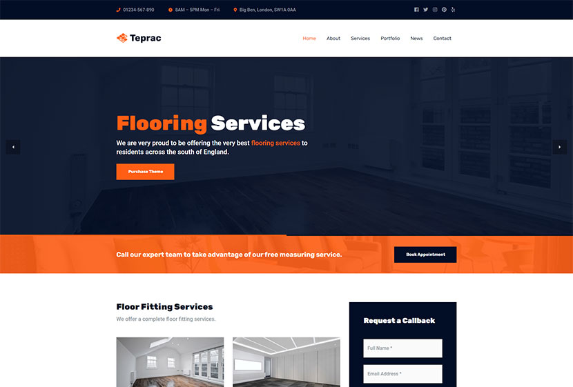 Teprac - Tema WordPress Serviços de Pisos