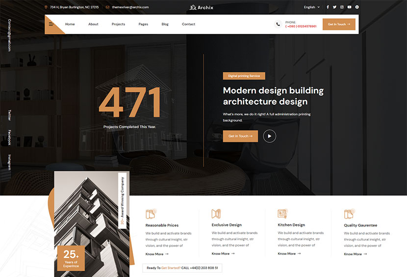 Archix - Motyw WordPress Architektura i wnętrze