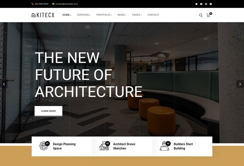 Kitecx - 建筑和室内 WordPress 主题