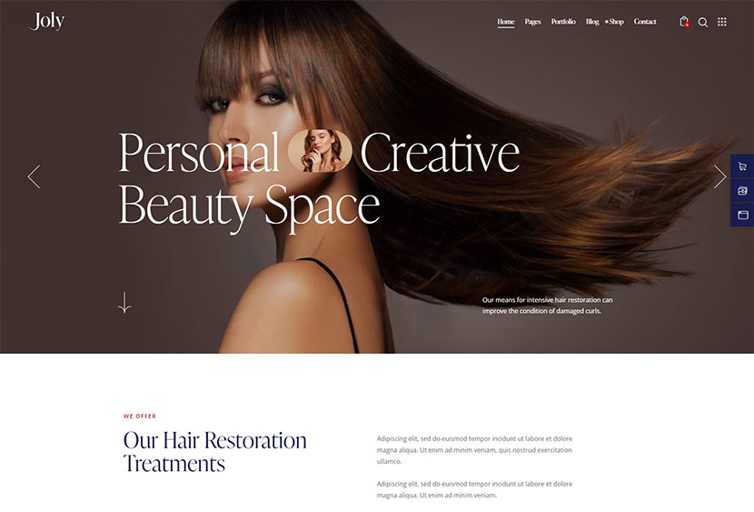 Joly - Penata Rambut & Salon Kecantikan Tema WordPress