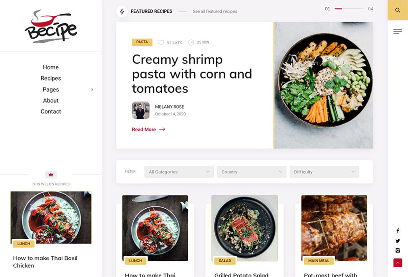 Becipe レシピ ブログ WordPress テーマ