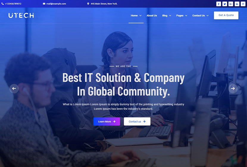 uTech - IT 솔루션 및 기술 WordPress 테마
