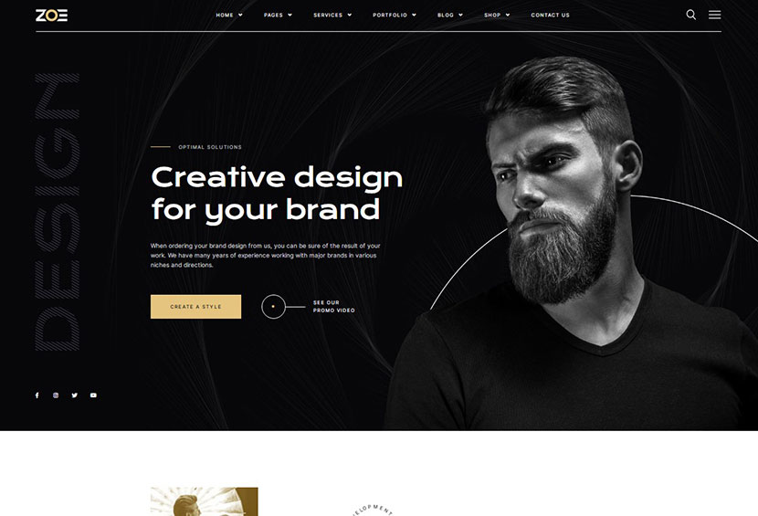 ธีมเวิร์ดเพรส ZOE Creative Agency