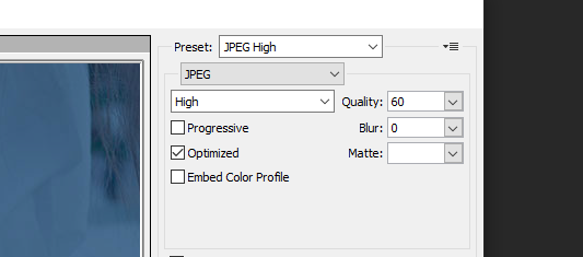 qualità dell'immagine di Photoshop