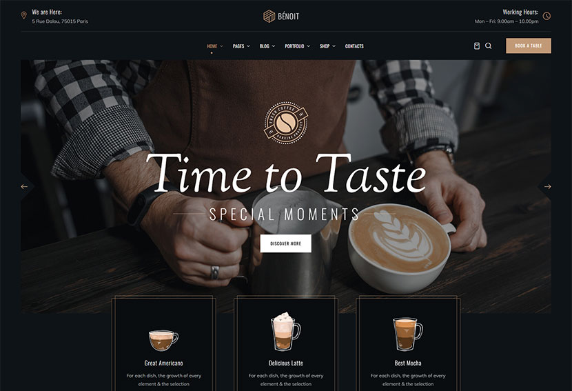 Benoit - Tema WordPress per ristoranti e caffè