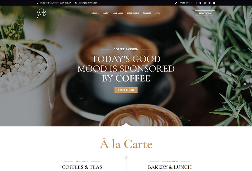 PatioTime - Tema WordPress per ristoranti