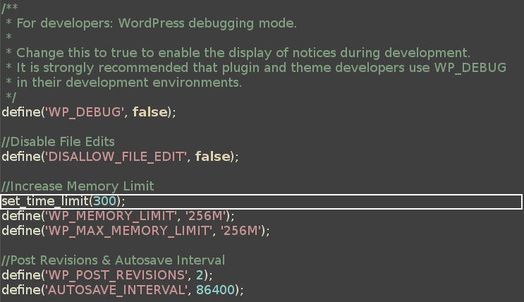 Cómo aumentar el límite de memoria de WordPress y cargar el tamaño máximo 14 Increase PHP Maximum Execution Time - WP-CONFIG