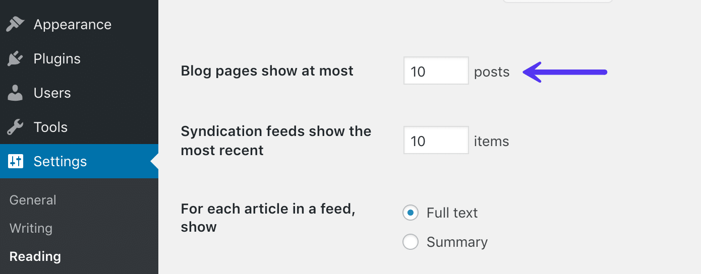 WordPress 終極清潔和優化指南 6 limit blog posts example