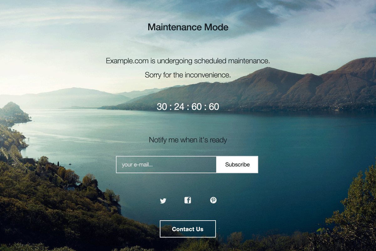 Окончательный контрольный список доступности WordPress (2022) 3 maintenance mode page example