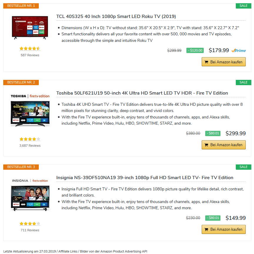 Elenco dei bestseller in vendita su Amazon