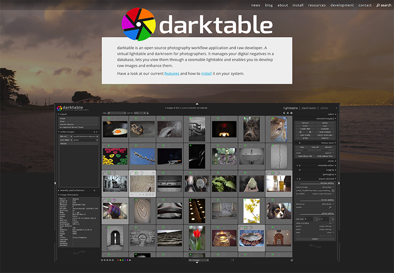 software di fotoritocco darktable