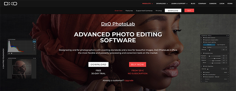 Software di fotoritocco DxO Lab