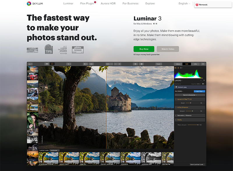 Software di fotoritocco Luminar