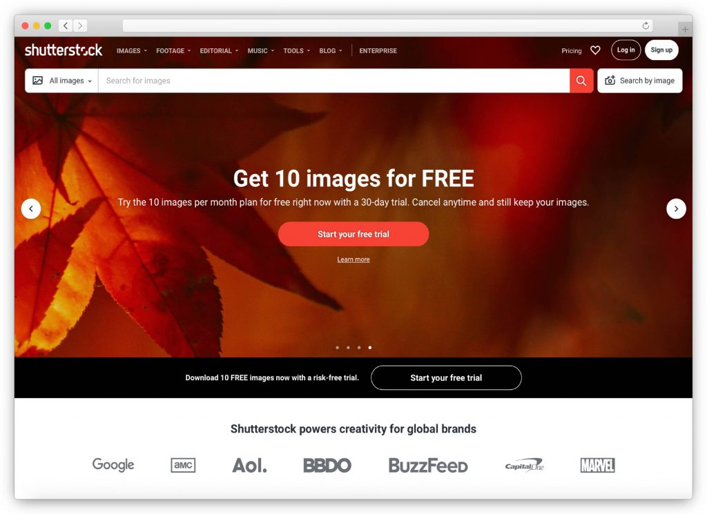 Shutterstock - Stock-Foto-Website