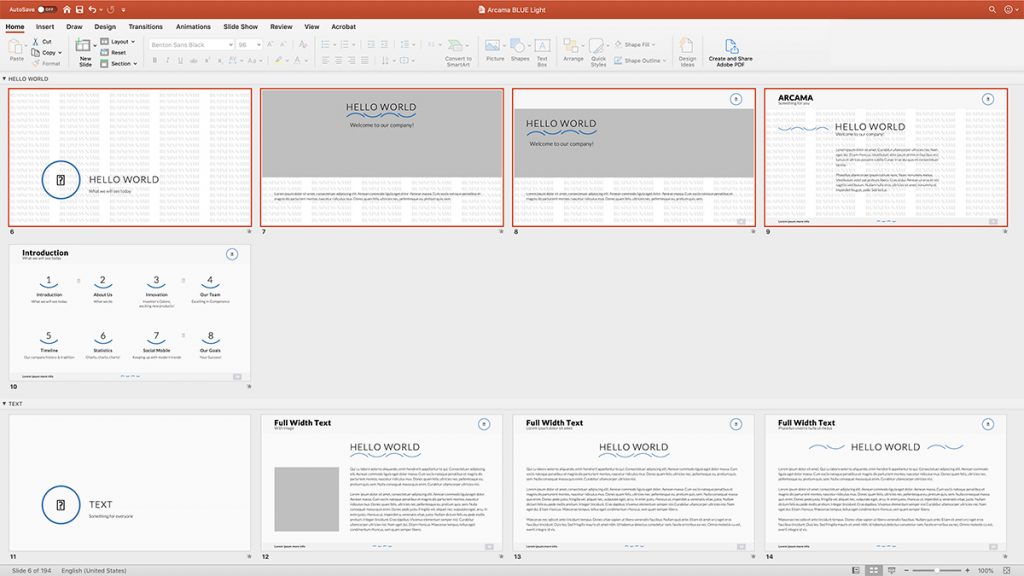 Öffnen Sie die Foliensortierungsansicht in PowerPoint