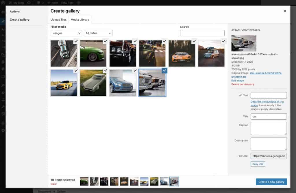 WordPress'te bir resim galerisi oluşturun