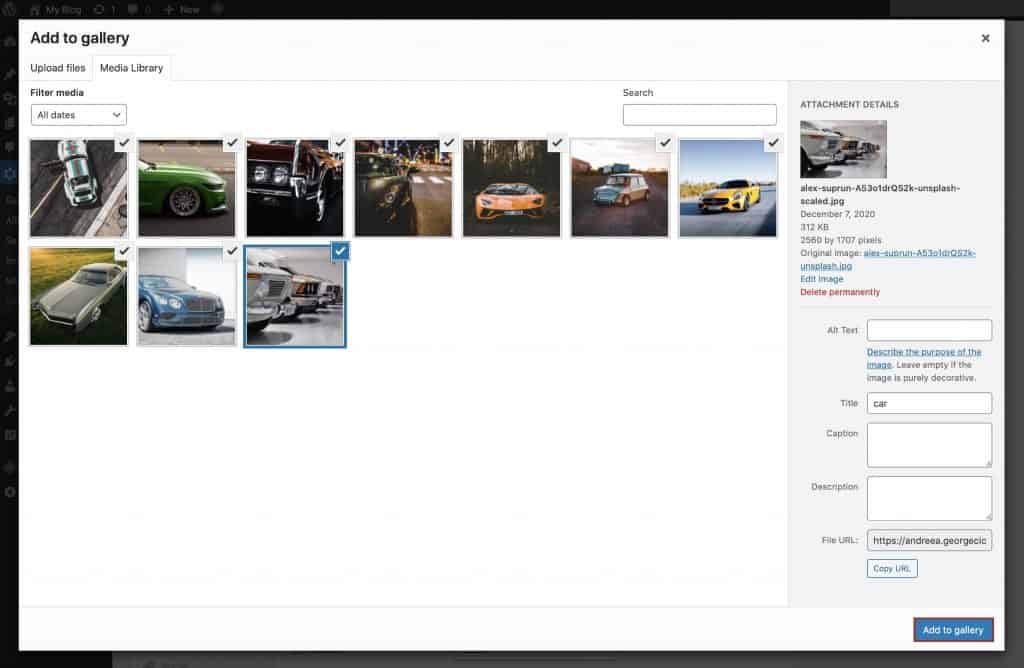 WordPress'te bir resim galerisi oluşturun
