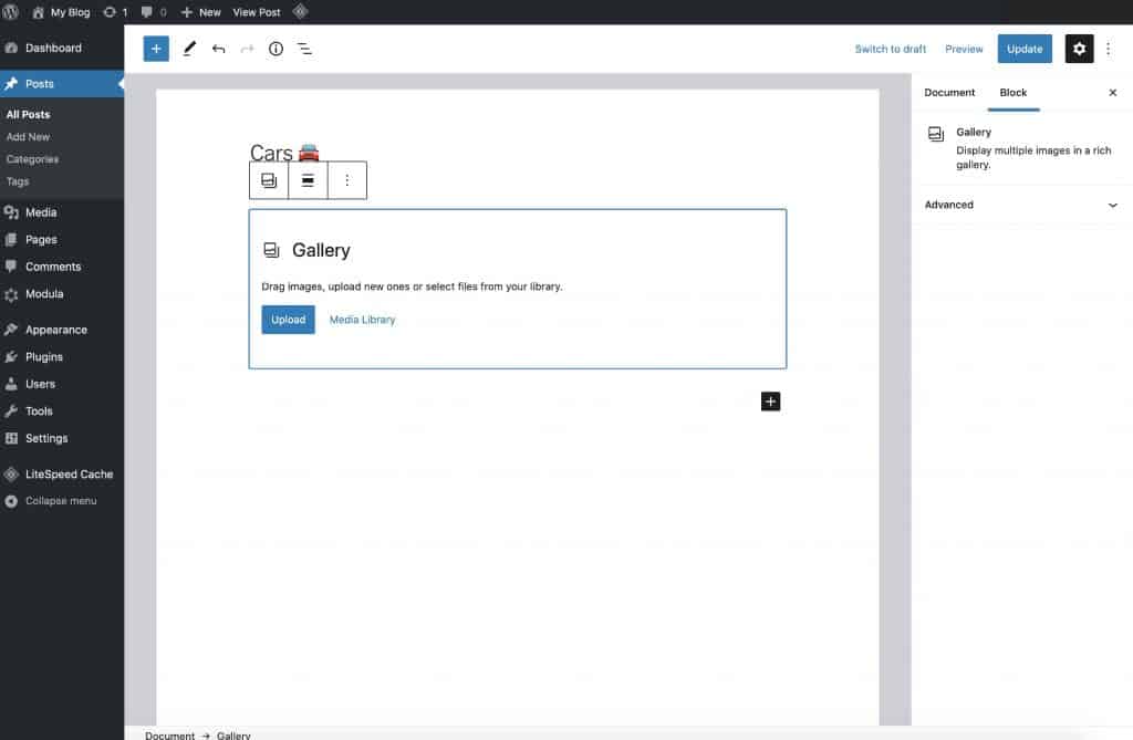 WordPress'te bir resim galerisi oluşturun