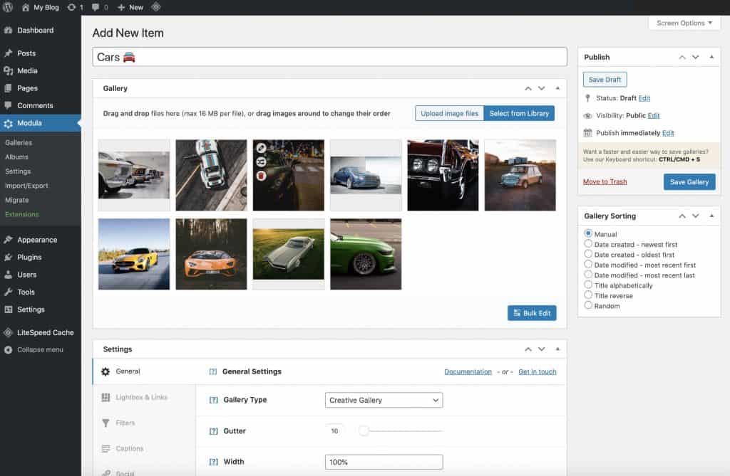 WordPress'te bir resim galerisi oluşturun