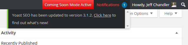 Centre de notification WP