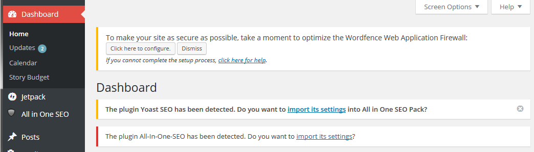Avis de l'administrateur lorsque vous êtes connecté en tant qu'administrateur