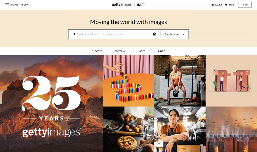 Vender com a Getty Images