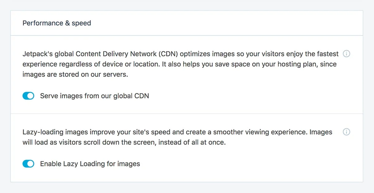 Jetpack の CDN と遅延読み込みオプションは、サイトの速度に劇的な違いをもたらします