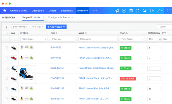 Orderhive 在庫管理ダッシュボード