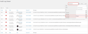 Ricerca nel registro delle attività di WP