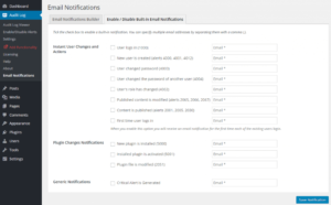 Notifiche e-mail del registro attività WP