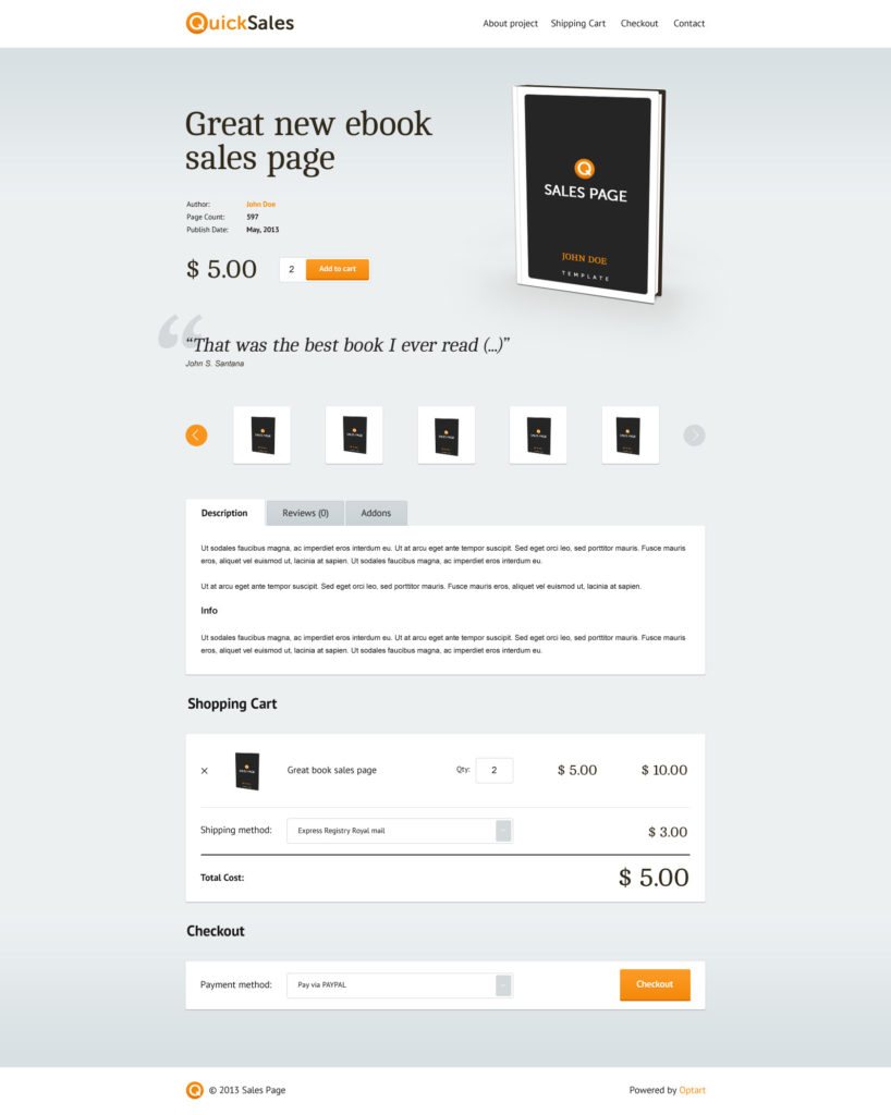 Exemplu de cumpărături pe o pagină WooCommerce