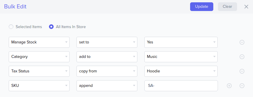 Operazione di modifica in blocco WooCommerce utilizzando Smart Manager