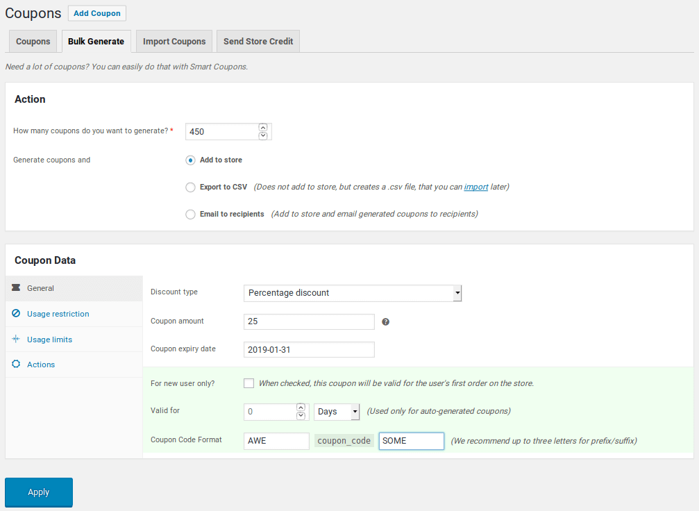 Dasbor Kupon Cerdas WooCommerce