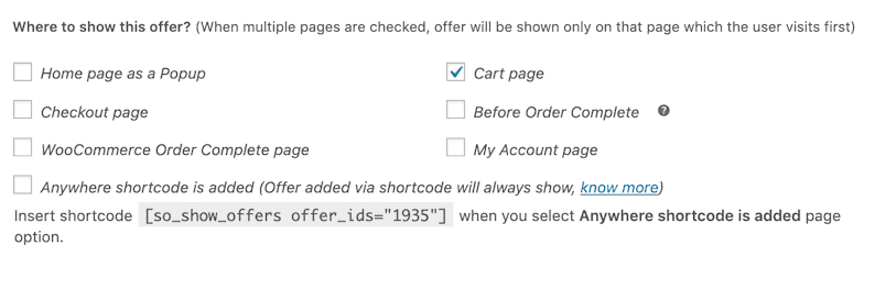 Pagine in cui puoi mostrare l'offerta del pacchetto