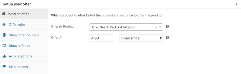 Upsell di prodotti dello stesso prodotto