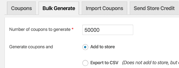 Generazione di coupon WooCommerce in blocco con Smart Coupon