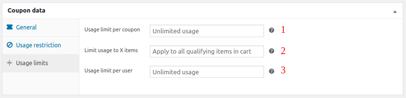Limiti di utilizzo dei coupon WooCommerce