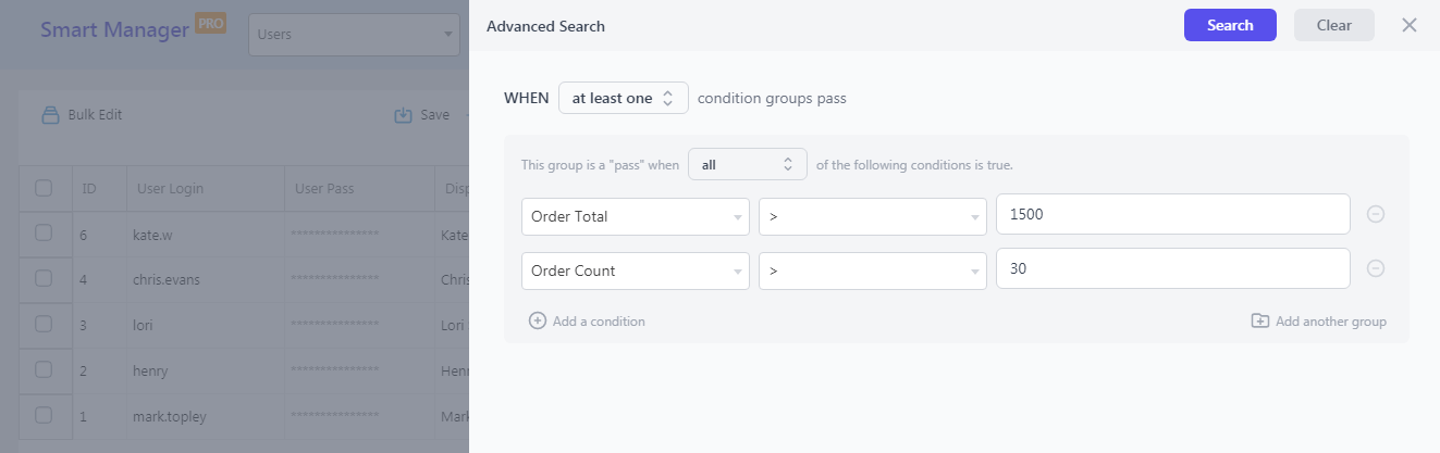 WooCommerce ส่งออกลูกค้าตามตัวกรองการค้นหา