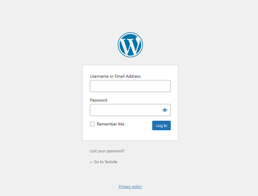 Страница входа в WordPress